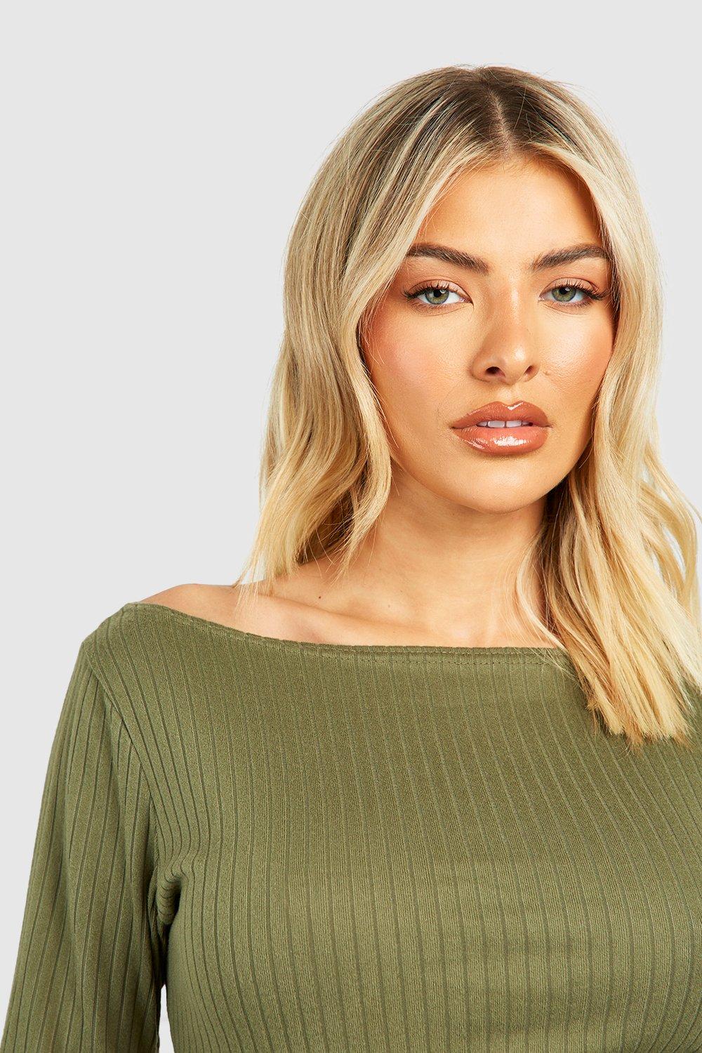 Khaki hot sale knit top